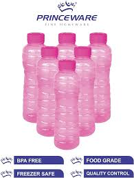 PRINCEWARE Aster Pet Fridge Bottle 975ml Set of 6 | Blue Color | BPA Free | Leak Proof |Office Water Bottle Ideal For Gym | Home | Kitchen | Travel | Hiking | Treking | Reusable Bottle |